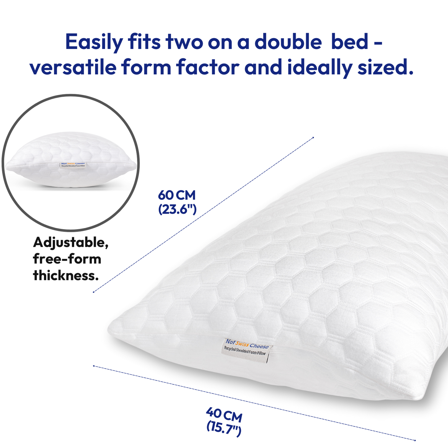 Oreiller ajustable en mousse à mémoire de forme – Ergonomique & respirant (2ème à -50%)