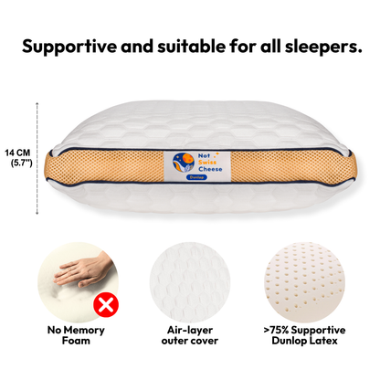 Oreiller en latex Dunlop mi-ferme – Queen Size | Confort et soutien naturel